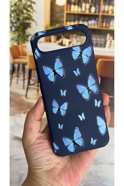 Vip Case Tecno Spark Slim 5g Compatible Blue Butterfly Patterned Silicone Sho...