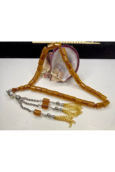 İskenderun Tesbihcilik Three-Strand Heavy Design Tassel-Adorned Amber Prayer ...