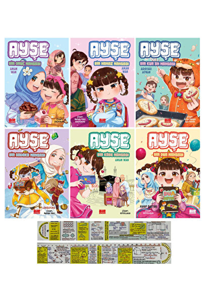 Aile Yayınları Ayşe Manga Serisi 6 Kitap Set / Oruç-Namaz-Kuran-Sadaka-Kabe-D...