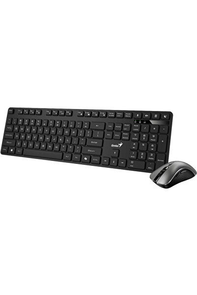 GENIUS Tastatură KM-8216S, fără fir, format american + mouse, 1200 dpi, neagră
