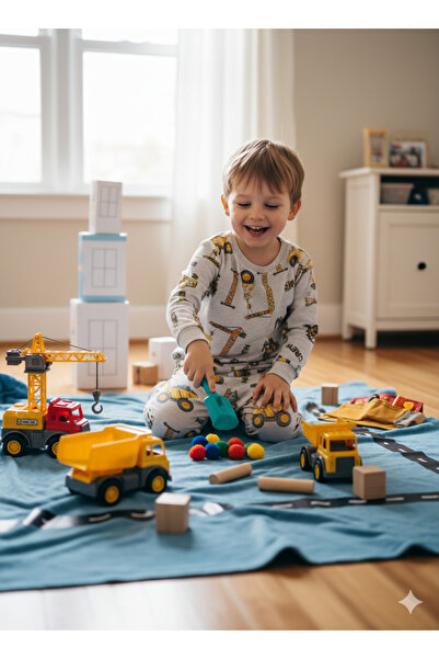ÖZNUR Erkek Çocuk İnşaat Temalı Takımı