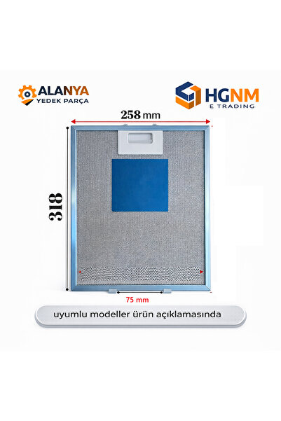 HGNM E Trading 318x257 mm Davlumbaz Metal Yağ Filtresi C00268543 Ariston Hotp...
