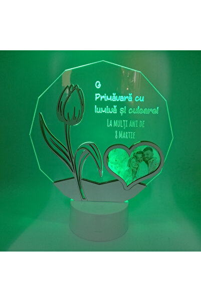 MrGift 3D lamp with tulip and message