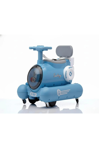 Leno سيارة كهربائية للأطفال بتصميم غواصة، 6 فولت، محركان، جهاز تحكم عن بعد، أ...