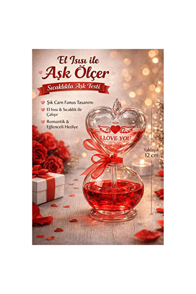 direkstoktan 14 Şubat Sevgililer Günü Hediyesi Kalpli Aşk Ölçer - El Isısıyla...