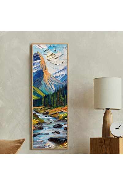 Tuba Decor Tek Parça Gerçek Ahşap dikey Panorama Çerçeveli Tablo