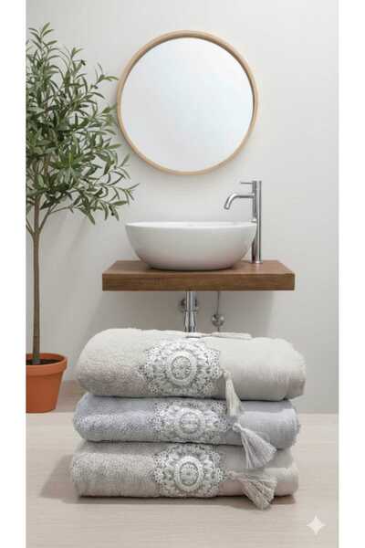 Fiesta 3-Piece Bamboo Lace Hand & Face Towel 50X90