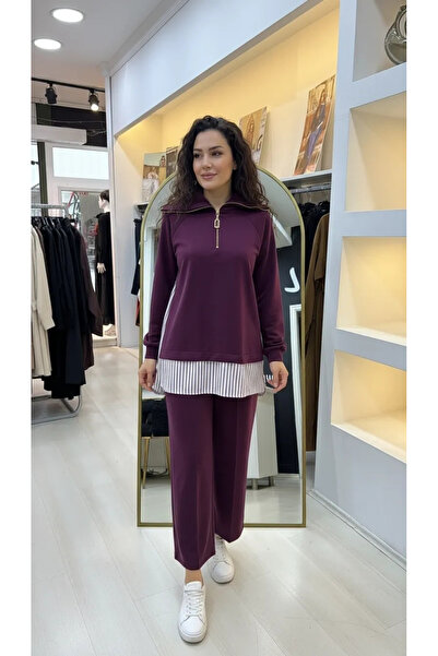 Nuss 1075 Pantolonlu Takım - mürdüm