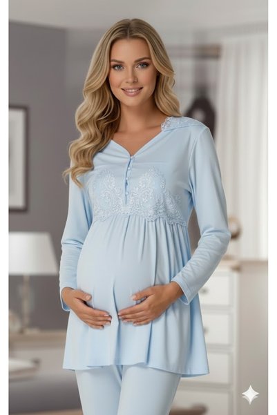 Pelin Women's Lace Maternity Maternity Pajama Set