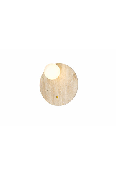 APLİK - TRAVERTEN TAŞ APLİK - BOHEM RUSTİK TARZ AYDINLATMA - APLİK MODELLERİ - DUVAR APLİĞİ 30CM