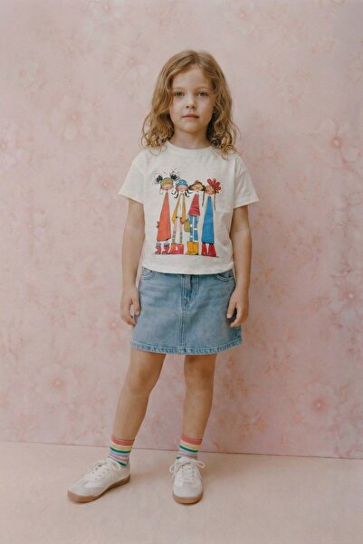 HAUSEkids Μπλουζάκι για κορίτσια 4-8 ετών Friends Colorce - Εκρού