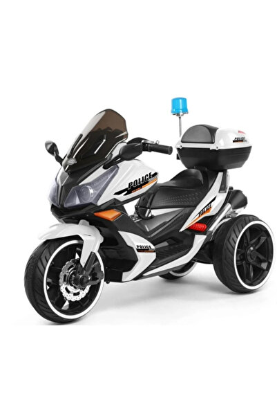 Leno Kids Electric Police Tricycle 12V With Dual Motors And Bluetooth, White ...