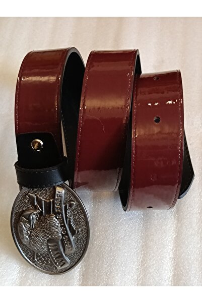 Butik Tülin Unisex Authentic Faux Leather Burgundy Black Double Face Metallic...