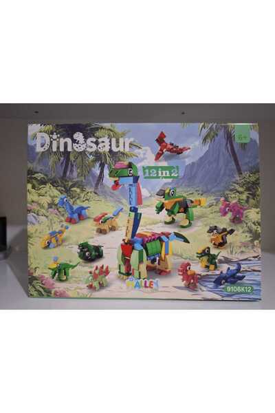 Aksoy Toys Mini Dinazor Canlıları Blokları 10'lu Koleksiyon Birleştirilebilir...