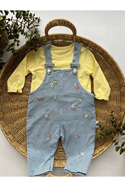 Baby Buu Lovmi Baby MİNİ ÇİÇEK BASKILI KOT SALOPET TULUM