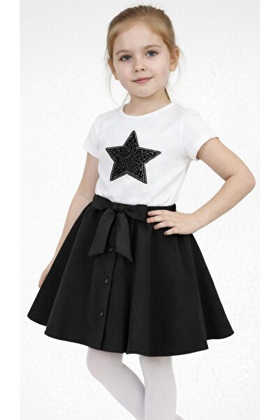 Kuraff Giyim 23 April 29 October Button Front Flared Skirt Star T-Shirt Girls...