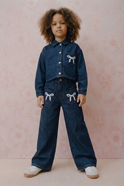 HAUSEkids Комплект за момичета Bloom Ribbon за възраст 4-14 години - индиго