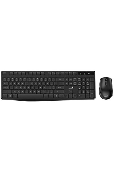 GENIUS Tastatură KM-8206S, Wireless, Layout EN, Negru + Mouse, 1200 dpi, Negru