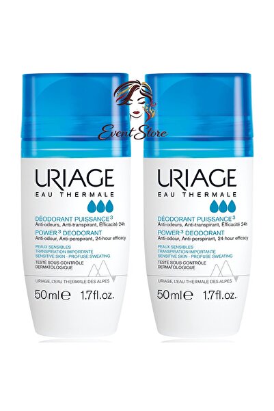 Uriage Ea Thermale مزيل العرق يورياج تراي أكتيف رول أون (2 × 50 مل)