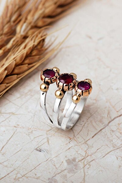 Sümer Telkari 4 Farklı Doğal Taş Seçenekli Elişi 925 Ayar Gümüş Yüzük 6003