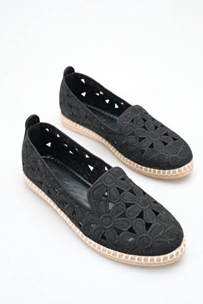 AYAKKABI MEET Women's Straw Sole Patterned Espadrille with Floral Pattern, Ca...