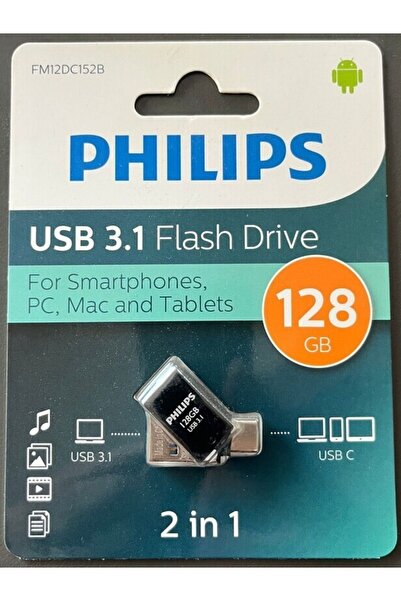 Philips FM12FD165B/00 USB 3.1 128GB MOON UZAY GRİSİ METAL KASA FLASH BELLEK