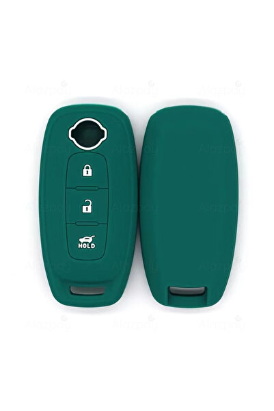 Alazpay غطاء مفتاح سيليكون لسيارة نيسان قاشقاي تريل جوك (أخضر أبيض - غلاف جديد)
