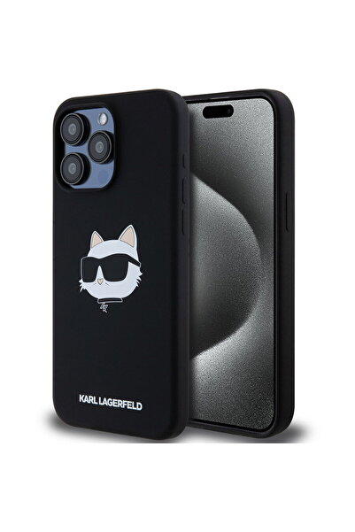 Karl Lagerfeld Case for iPhone 15 Pro Max - Silicone MagSafe (KLHMP15XSCHPPLK...