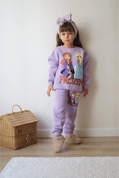 Asortik Kids Set de iarnă pentru fete, cu 3 fire, imprimat, cu bluză și panta...