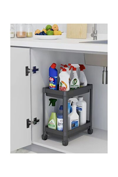 Düzen Organizer 2-Tier Rolling Shelving Unit - 36X23X40