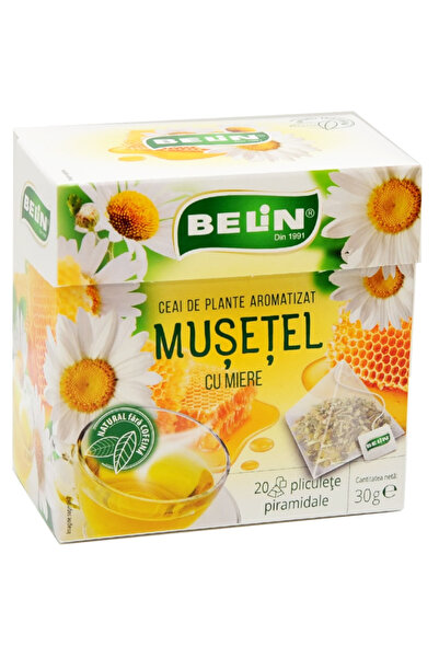 BELİN Chamomile Tea with Honey, 20 Pyramid Bags
