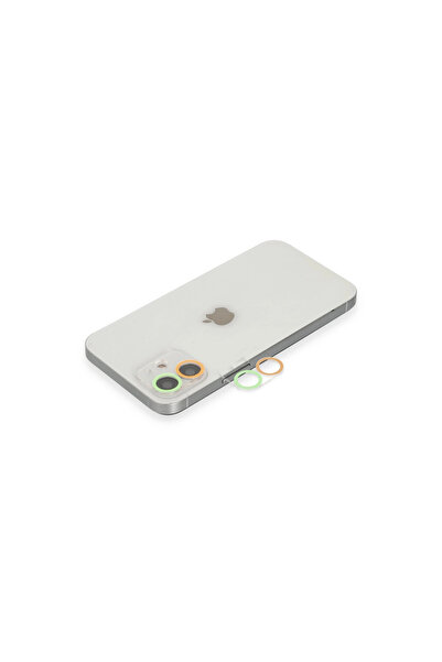 eco port iPhone 12 Colorful Camera Lens Protection Glass - Orange-Green