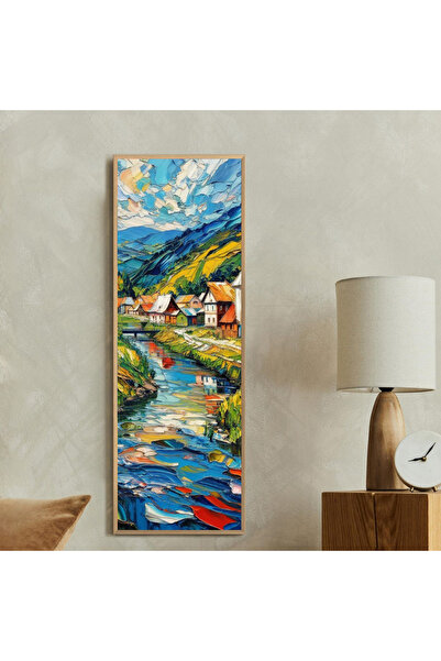 Tuba Decor Tek Parça Gerçek Ahşap dikey Panorama Çerçeveli Tablo