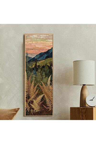 Tuba Decor Tek Parça Gerçek Ahşap dikey Panorama Çerçeveli Tablo