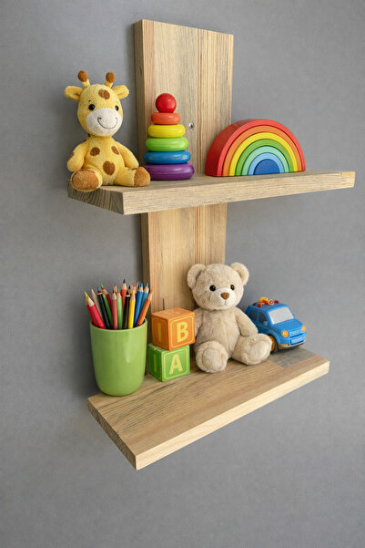 Dems Tasarım Masif Çam Duvar Rafı