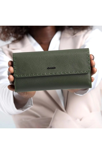 Grande Genuine Leather Hand Stitched Women's Portfolio Wallet