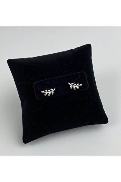 Silver Hunters Yapraklı Dal Desenli Gümüş Erkek Kulak Piercing 925 Ayar Gümüş