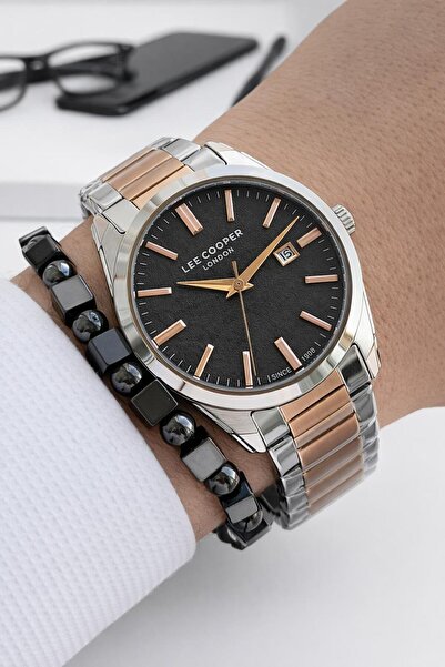 Lee Cooper Men's Wristwatch 50 Meters Water Resistant Steel Band + Bracelet G...