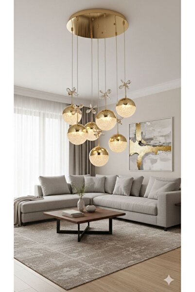 IŞILTI DALİ 7'Lİ SARKIT LEDLİ AVİZE