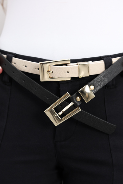ARLIVA Gold Plated Wide Belt for Women's Trousers, Dress Belt, Coat Belt