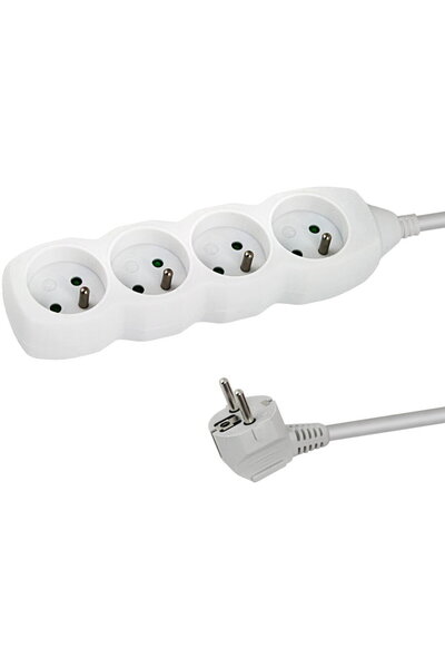 ESPERANZA 4 SOCKET 3M WHITE EXTENSION CORD