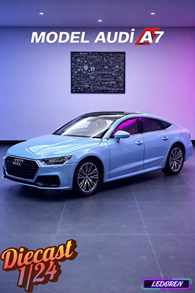 L'eDoren Mavi Renkli Audi a7 1/24 Diecast Koleksiyon Maket Model Araba CHE ZHİ