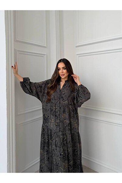 PREMİER VİE Hijab Viscose Dress – Patterned, Comfortable Fit, Everyday Wear