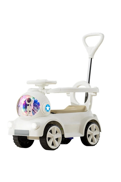 Leno Plastic Ride-On Car For Kids – Rocking Car For Girls And Boys - White