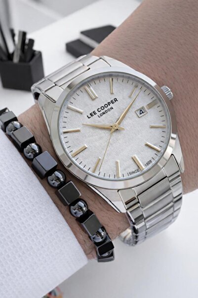 Lee Cooper Men's Wristwatch 50 Meters Water Resistant Steel Band + Bracelet G...
