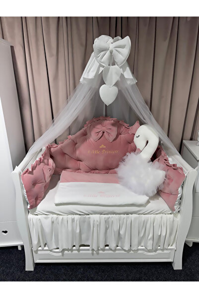 PeppiBambini Lenjerie de patut personalizata 7 piese REGAL Pink -