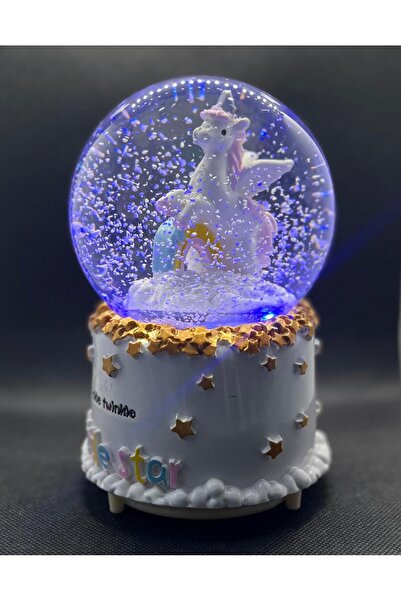 KURŞUNLU HEDİYELİK SEVGİLİ KAR KÜRESİ IŞIKLI KAR PÜSKÜRTMELİ