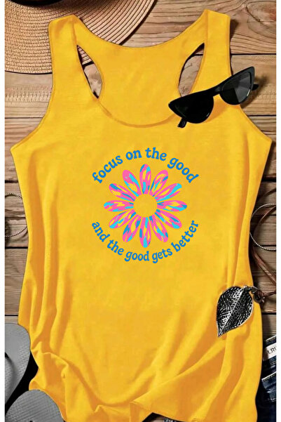 SUNFREE Focus Good Printed Women's Swimmer Athlete Cotton U-Neck Tshirt