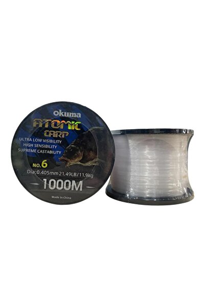 Okuma Atomic Carp 1000mt 0.405mm Bobin Sazan Misinası Şeffaf