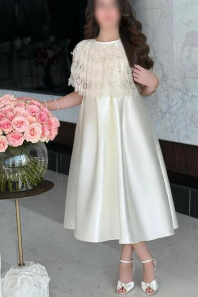 Alesaei-mondo tondo فستان سهرات بتل مطرز من الاعلى S01163